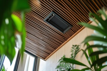 Image showcases modern home ventilation system, highlighting design and planning aspects. Concept explores home ventilation system planning for improved air quality and comfort