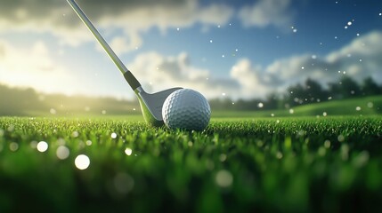 Golf Swing Action Golf Course Sports Photography Outdoor Environment Close-Up View Precision and Focus