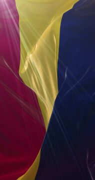 Flag of the Republic of Chad. 4K Vertical. Loop