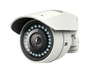 Urban security camera technology overview isolated on transparent background - Generative AI