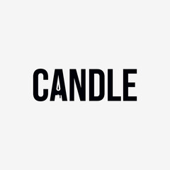 Vector candle text logo design