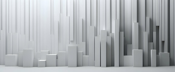 Fototapeta premium Abstract financial background with a white bar graph and data chart