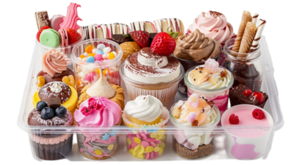 Indulgent Dessert Box on transparent background PNG.
