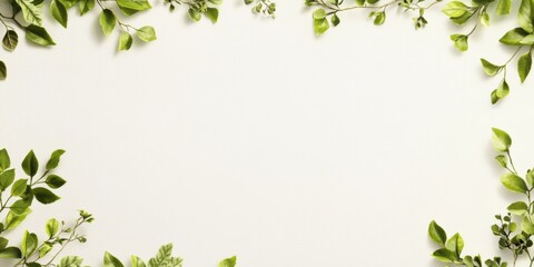 Obraz premium arbor day postcard template, simple chic postcard template for arbor day, featuring hand-drawn tree branches, green leaves, and a blank central area for messages