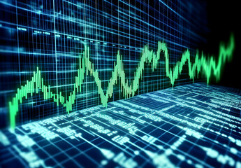 stock market graph with upward arrows