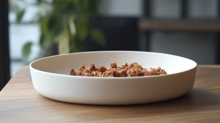 Vegan chili bowl cafe table background