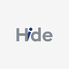 Vector hide text logo design