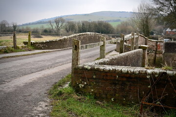 old stone countryside humped back bridge near Alfriston