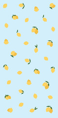 Repeat all over print pattern of yellow Lemons