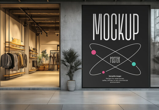 Premium Realistic Indoor Lightbox Poster Mockup for Modern Interior, Commercial Spaces, Advertising Display, and Branding Showcase