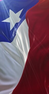 Chile flag. 4K Vertical. Loop