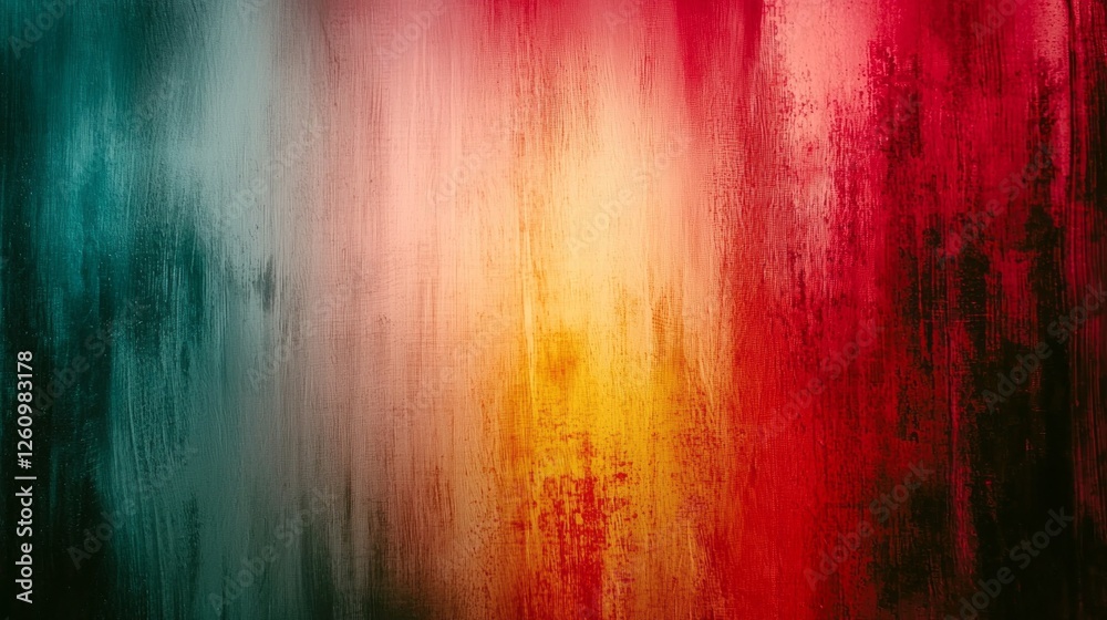 Poster dynamic color gradients swirl together in a modern abstract arrangement, blending vibrant reds, deep