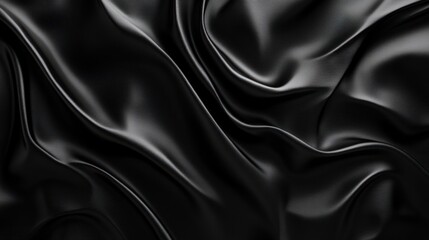 Fototapeta premium Black Silk Drape, Studio, Smooth, Luxury