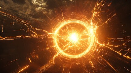 Vibrant burst of energy with fiery glow.
