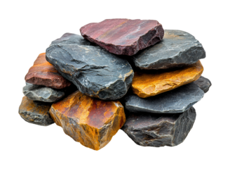 Sculptural stone arrangement outdoor nature isolated on transparent background - Generative AI