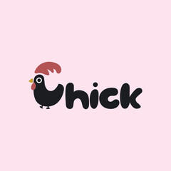 Vector illustration of cute chick cartoon