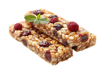 Natural berry snack bars for health isolated on transparent background - Generative AI