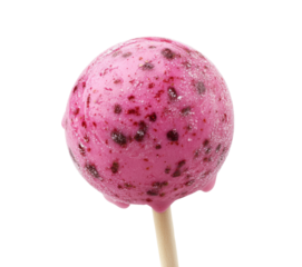 Delicious raspberry cake pop treat kitchen food isolated on transparent background - Generative AI