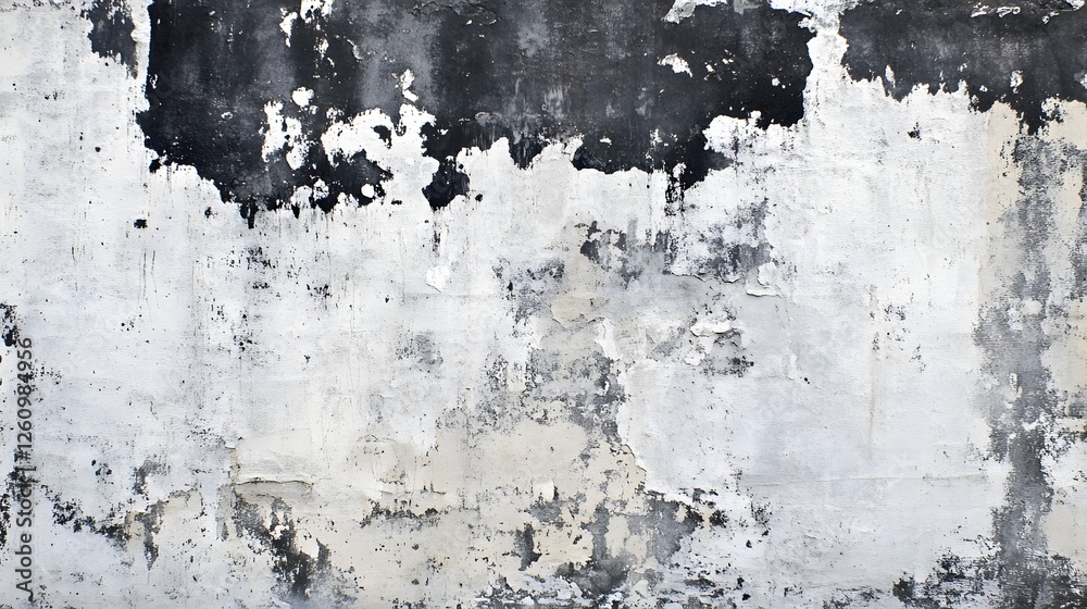 Poster a highly textured and aged concrete or plaster wall with a grungy weathered and distressed appearanc
