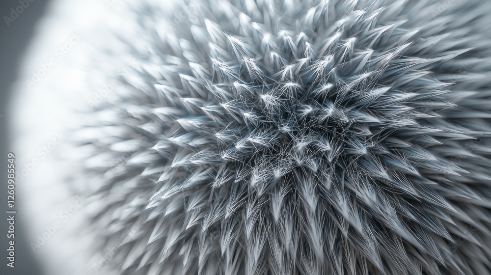 Aufkleber examining the closeup of a fluffy textured ball reveals the beauty of its delicate spikes dancing in