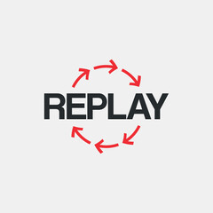 Vector replay text logo design