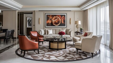 Elegant Living Room Interior Design With Modern Furniture