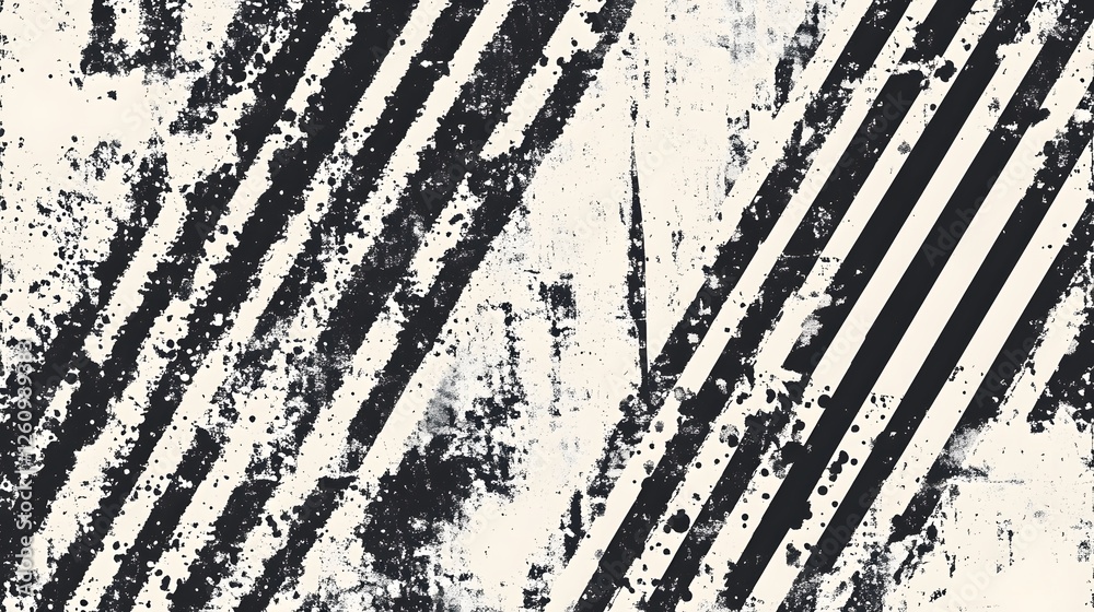 Aufkleber A striking abstract background featuring intersecting monochrome stripes distressed textures and grungy layered patterns in a minimalist high contrast style  This powerful