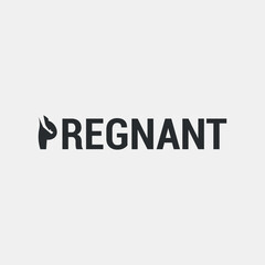 Vector pregnant minimal text logo design