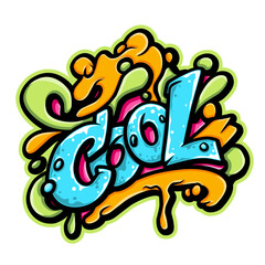 Cool graffiti lettering typography art illustration
