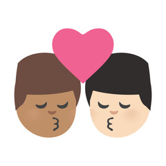 Romantic Couple Kissing Clipart Illustration | Cartoon Style Love Scene Isolated on White Background