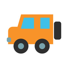 Naklejka premium Orange Truck Clipart Illustration | Minimalist Design Isolated on White Background