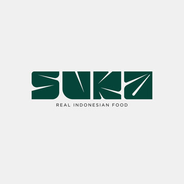 Vector suka minimal text logo design