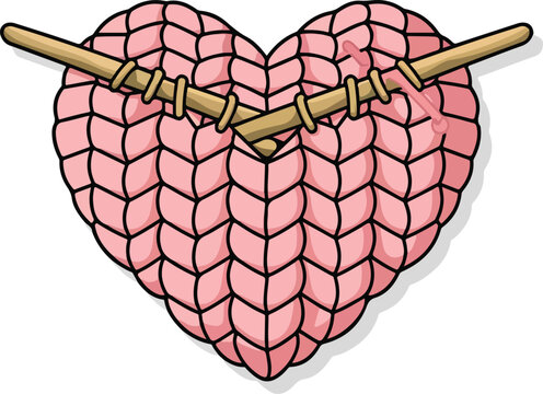 knitting heart love craft handmade