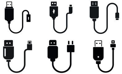 Collection of Various USB and Charging Cable Connectors