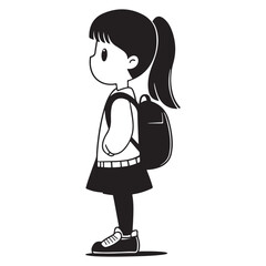 Back to School Character &ndash; Minimalist Student Design