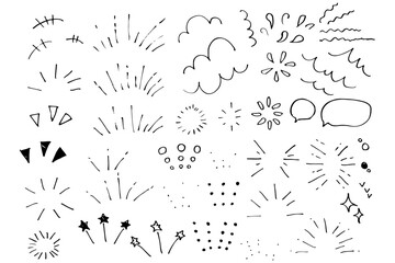ペンで描いた手書きの線のイラスト素材　ベクター