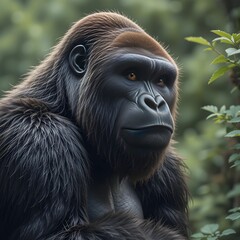 Obraz premium gorilla face in angry mood 