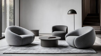 Modern Living Room Interior Design with Comfortable Chairs