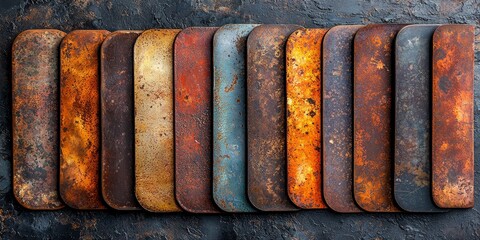 Aged Metal Surface: Deep Rust Tones and Organic Oxidation Details
