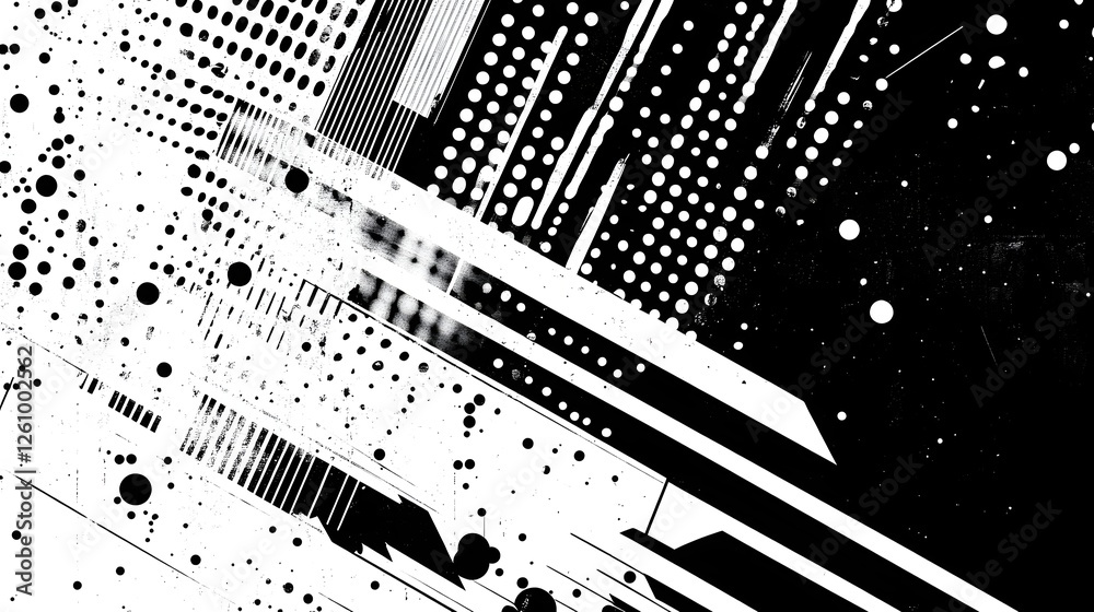 Poster Abstract futuristic digital art background with dynamic glowing geometric shapes patterns and luminous elements  Sci fi inspired technology and innovation concept