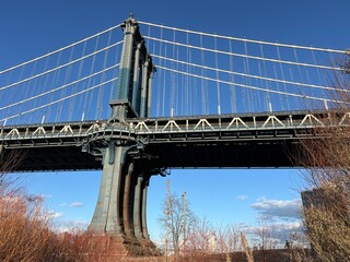 Fototapeta premium Manhattan Bridge at Brooklyn street,New York
