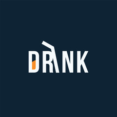 Vector drink minimal text logo design