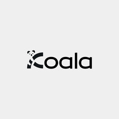 Vector koala minimal text logo design