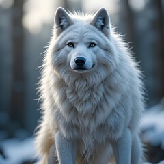 portrait of a white wolf