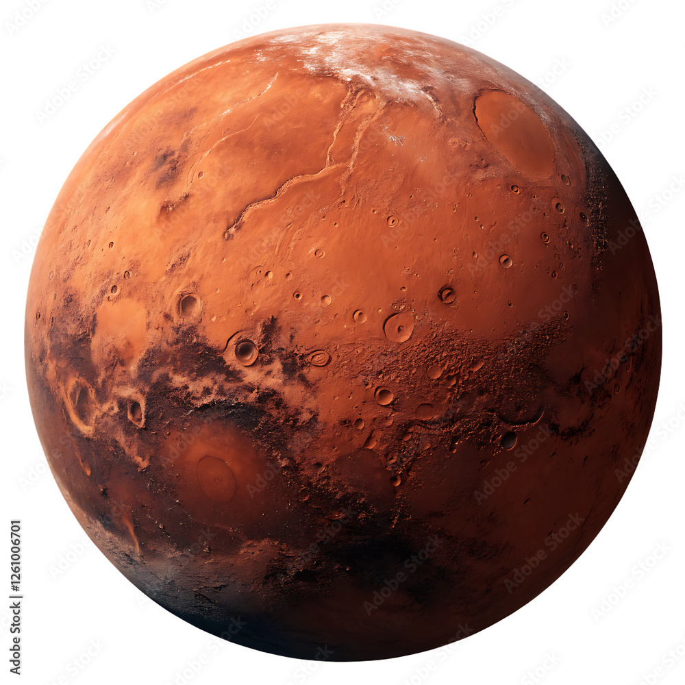 Sticker planet mars isolated on transparent background