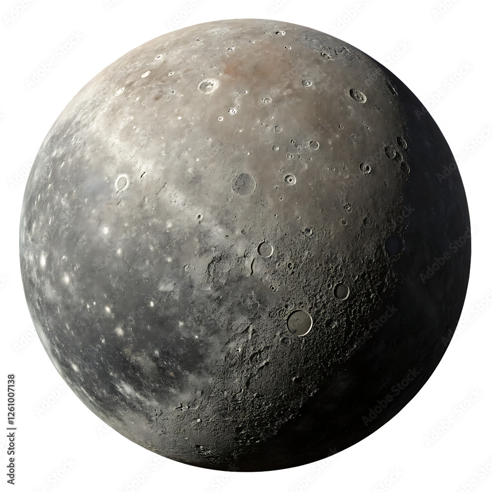 Sticker planet mercury isolated on transparent background
