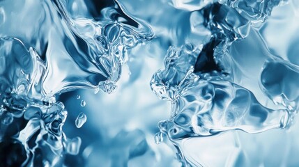 Abstract blue liquid swirls, background texture, design element