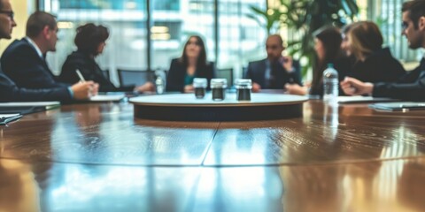 business meeting with company directors and managers, business meeting with colleagues, meeting room, discussion of business strategies and development