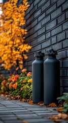 A yellow pressure tank sits in a storage area with exposed pipes, machinery, and a brick wall, creating an industrial atmosphere