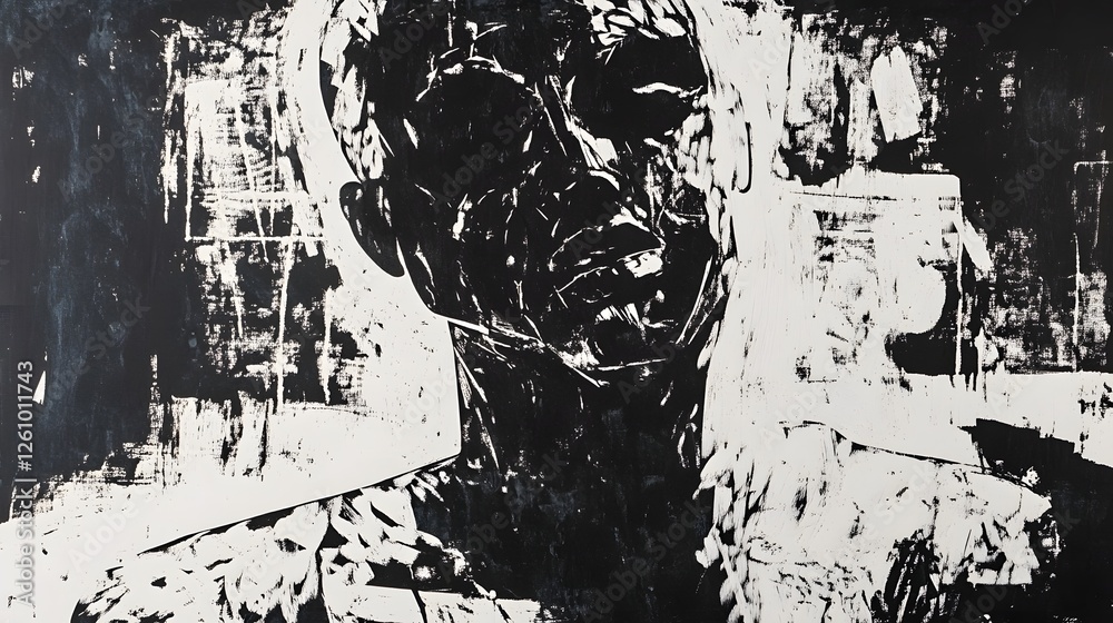 Aufkleber captivating abstract artwork featuring a textured moody and dramatic composition with a mysterious e